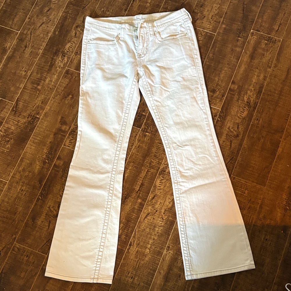 LONDONJEAN Women's Cream Flare Jeans